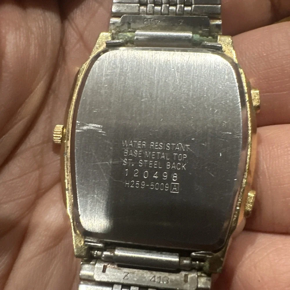 Working Vtg Seiko Quartz Analog/digital H259-5009 Gold Tone 33mm Mens Watch Rare